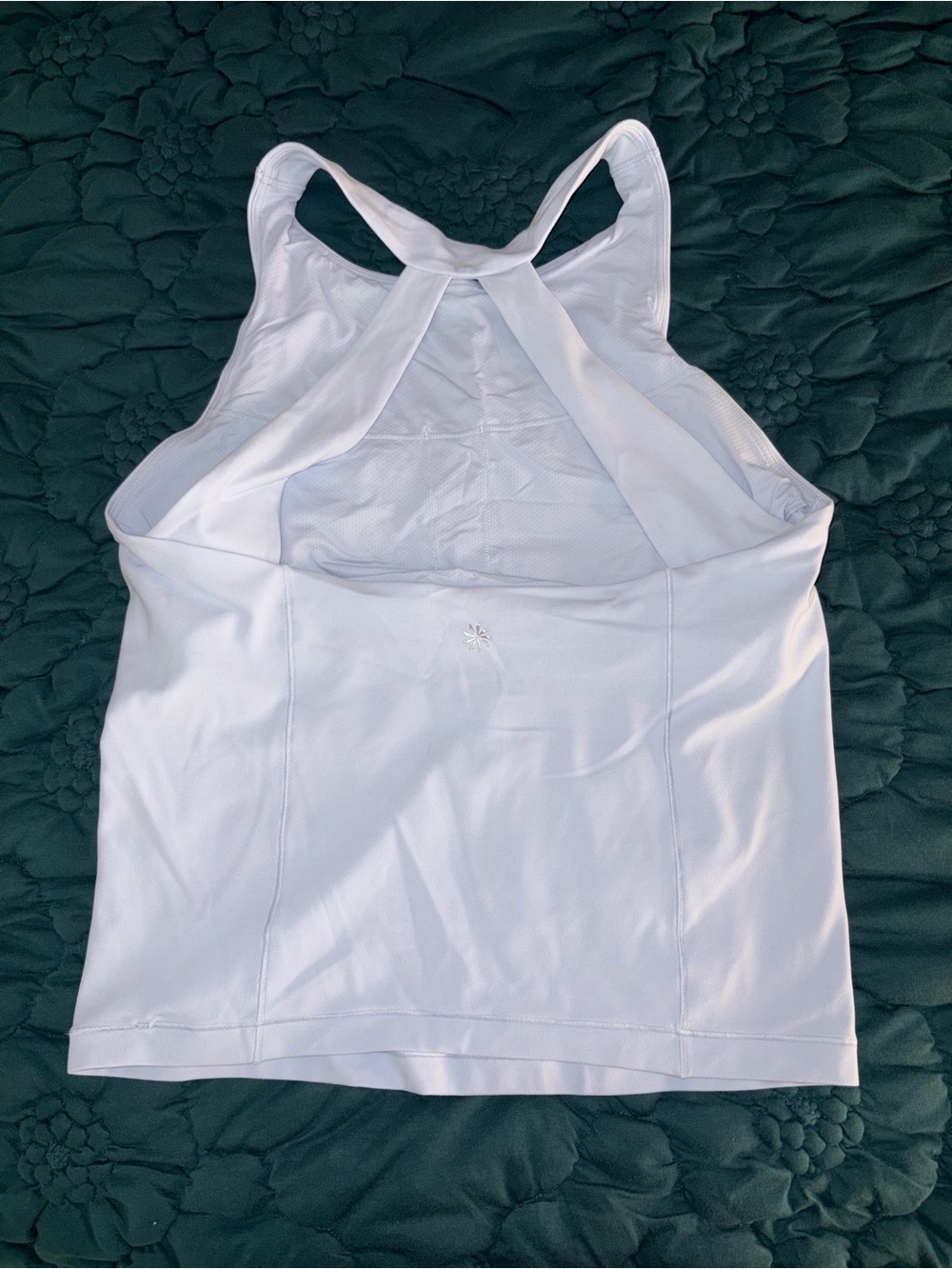 Good Condition Athleta Transcend High Neck tank with built in bra powder blue